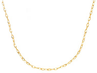 18K YELLOW GOLD CHAIN SMALL SQUARED CABLE 1.8mm OVAL LINKS, 20