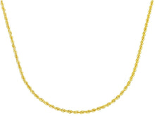 Load image into Gallery viewer, SOLID 18K YELLOW GOLD CHAIN NECKLACE 1.5mm ROPE BRAIDED 50cm 20&quot;, MADE IN ITALY
