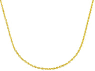 SOLID 18K YELLOW GOLD CHAIN NECKLACE 1.5mm ROPE BRAIDED 50cm 20