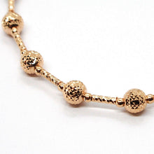 Load image into Gallery viewer, 18k rose gold bracelet finely worked 5 mm ball sphere and tube link 7.5 inches
