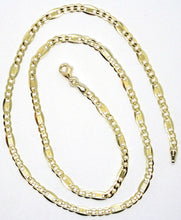 Load image into Gallery viewer, 18K YELLOW GOLD CHAIN 4 MM, 19.7 INCHES ALTERNATE GOURMETTE CROSSHATCHING OVALS
