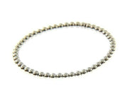 18k white gold bracelet, semirigid, elastic, 4 mm smooth balls spheres.