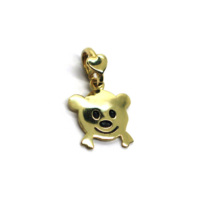 SOLID 9K YELLOW GOLD SMALL 12mm BEAR PENDANT MADE IN ITALY BY DODO MARIANI.