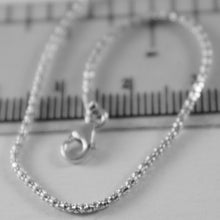 Load image into Gallery viewer, 18k white gold chain mini basket round popcorn link 1 mm width 19.69 inch.
