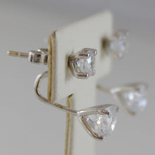 Load image into Gallery viewer, 18k white gold pendant solitaire earrings alternate zirconia 3 ct.
