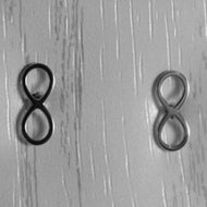 18k white gold earrings with mini flat infinity symbol, infinite made in Italy.