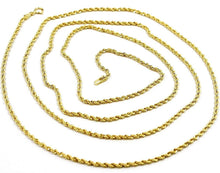 Load image into Gallery viewer, 18K YELLOW GOLD CHAIN NECKLACE, BRAID ROPE LINK 31.5 INCHES, 80 CM MADE IN ITALY.
