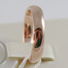 Load image into Gallery viewer, 18k rose gold wedding band unoaerre comfort ring marriage 4 mm, made in Italy.
