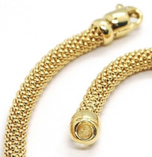 Load image into Gallery viewer, 18k yellow gold basket rounded big 5mm tubular basket popcorn chain necklace 20&quot;.
