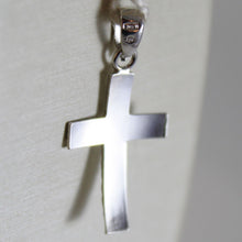 Load image into Gallery viewer, 18k white gold cross, pendant, stylized, hammered, arched, made in Italy.
