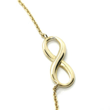 Load image into Gallery viewer, 18K YELLOW GOLD NECKLACE INFINITY INFINITE, ROLO CHAIN, 17.7&quot; MADE IN ITALY.
