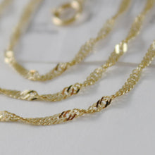 Load image into Gallery viewer, SOLID 18K YELLOW GOLD SINGAPORE BRAID ROPE CHAIN 16 INCHES, 2 MM MADE IN ITALY.
