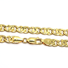 Load image into Gallery viewer, 18k yellow gold chain tiger eye infinity flat big links 8 mm, length 20&quot;, 50cm.
