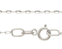 Load image into Gallery viewer, 18K WHITE GOLD CHAIN SMALL SQUARED CABLE 1.2mm OVAL LINKS, 16&quot; 40cm ITALY MADE.
