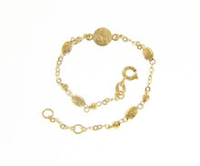 Load image into Gallery viewer, 18K YELLOW GOLD BRACELET FOR KIDS WITH GUARDIAN ANGEL   MADE IN ITALY  5.91 IN
