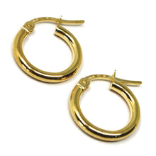 Load image into Gallery viewer, 18K YELLOW GOLD ROUND MINI CIRCLE EARRINGS DIAMETER 10 MM WIDTH 2 MM, ITALY MADE
