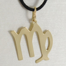 Load image into Gallery viewer, 18k yellow gold zodiac sign pendant, zodiacal flat charm, virgo, made in Italy.
