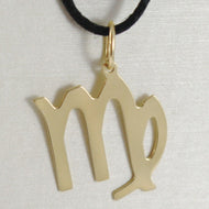 18k yellow gold zodiac sign pendant, zodiacal flat charm, virgo, made in Italy.