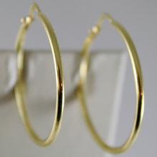Load image into Gallery viewer, 18K YELLOW GOLD EARRINGS CIRCLE HOOP 28 MM 1.10 INCHES DIAMETER MADE IN ITALY
