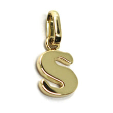 Load image into Gallery viewer, SOLID 18K YELLOW GOLD PENDANT MINI INITIAL LETTER S, 1 CM, 0.4 INCHES.
