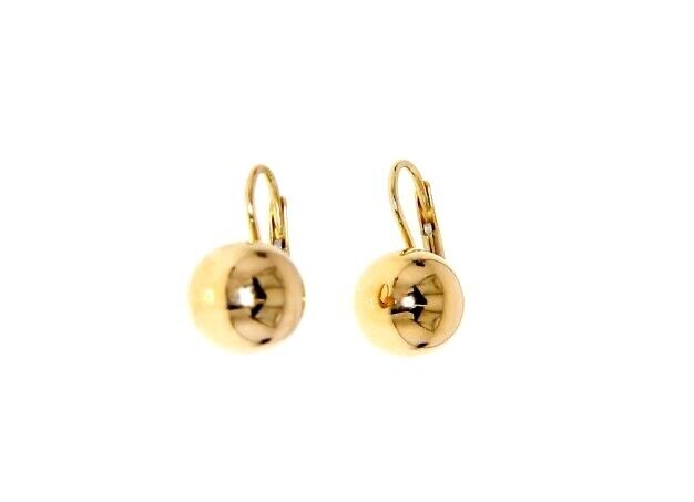 18k yellow gold pendant leverback earrings balls ball 10mm 0.4