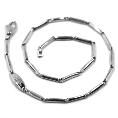 18k white gold bracelet alternate bone 8x1.5 mm tube links, length 20.5 cm 8.1