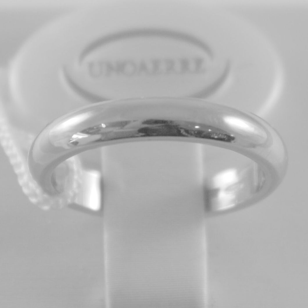 SOLID 18K WHITE GOLD WEDDING BAND UNOAERRE RING 5 GRAMS MARRIAGE MADE IN ITALY.