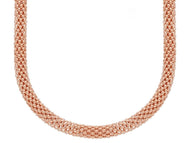 18k rose gold basket rounded big 5mm tubular basket popcorn chain necklace 20