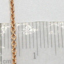 Load image into Gallery viewer, 18k rose gold chain 1.2 mm rolo round circle link, 17.7 inches, made in Italy.
