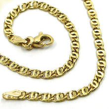 Load image into Gallery viewer, 18K YELLOW GOLD CHAIN WAVY TIGER EYE LINKS 2.8mm, 0.11&quot; LENGTH 45cm, 17.7&quot;
