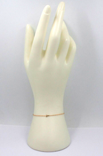 Load image into Gallery viewer, 18k rose gold rolo thin bracelet with central small 5mm letter initial T.
