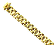 Load image into Gallery viewer, 18K YELLOW GOLD PANTHER BRACELET 4 WIRES 8mm LINKS, 20cm 7.9&quot;, MADE IN ITALY.
