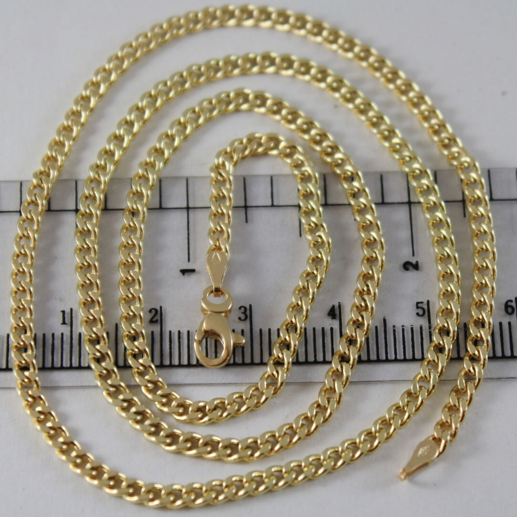 18K YELLOW GOLD CHAIN LITTLE GOURMETTE LINK 2.5 MM, 15.75 INCHES MADE IN ITALY