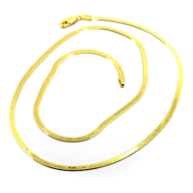 18K YELLOW GOLD CHAIN FLAT SMALL 2.2mm BOX SNAKE FISHBONE 18