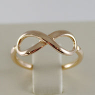 SOLID 18K ROSE GOLD BAND INFINITE RING LUMINOUS ENDLESS INFINITY MADE IN ITALY.