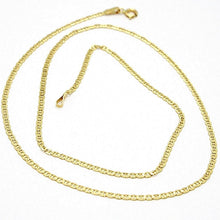 Load image into Gallery viewer, 18K YELLOW GOLD CHAIN FLAT NAVY MARINER CROSSED WORKED LINK 2 MM, 18 INCHES.
