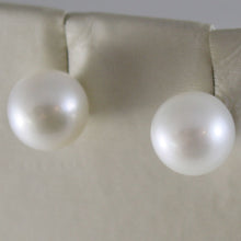 Load image into Gallery viewer, SOLID 18K WHITE GOLD EARRINGS WITH PEARL PEARLS 8 MM, MADE IN ITALY

