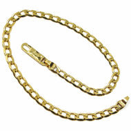 SOLID 18K GOLD GOURMETTE CUBAN CURB LINKS BRACELET 4mm, STRONG BRIGHT, 8.3