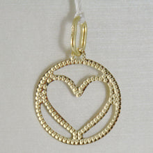 Load image into Gallery viewer, 18K YELLOW GOLD HEART PENDANT CHARM 22 MM FINELY WORKED, BRIGHT, MADE IN ITALY
