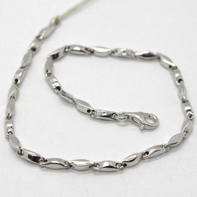 18k white gold bracelet alternate tube ondulate oval link, made in Italy.