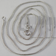 SOLID 18K WHITE GOLD SPIGA WHEAT EAR CHAIN 20 INCHES, 1.2 MM, MADE IN ITALY.