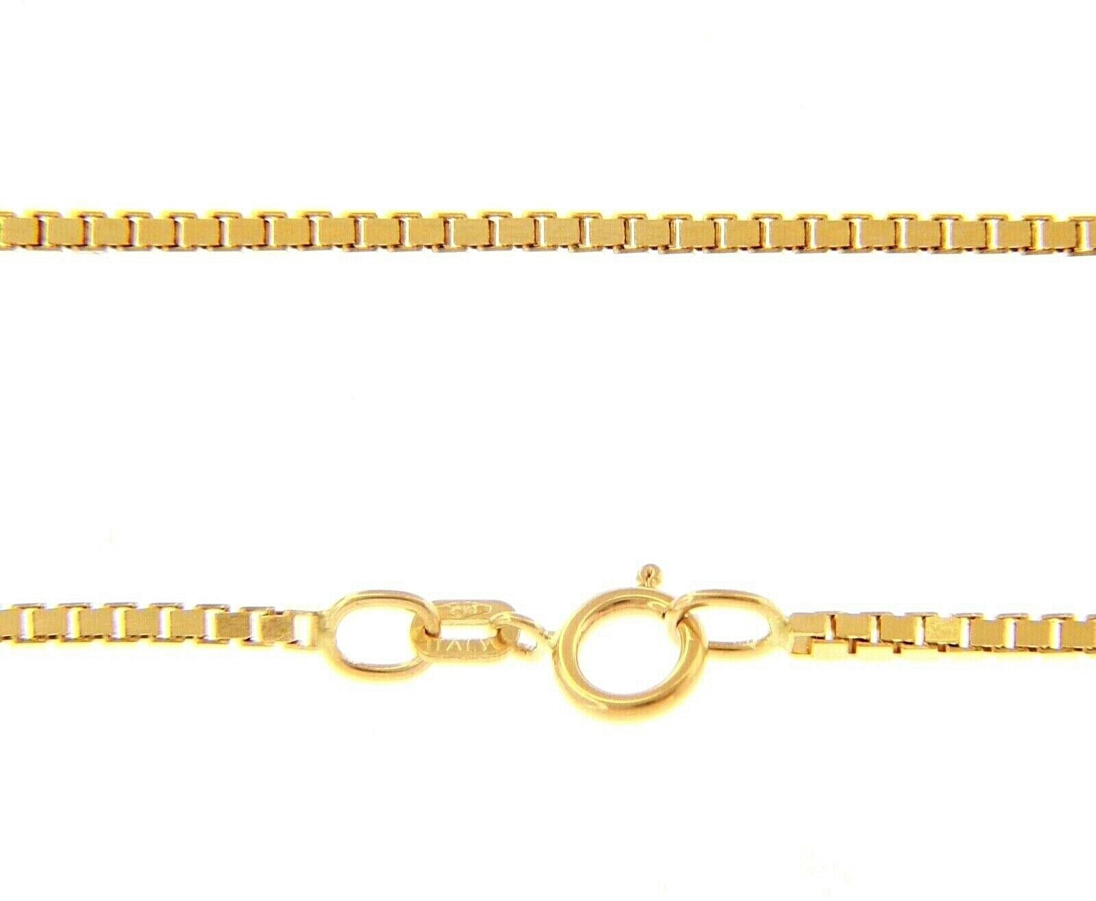 SOLID 18K YELLOW GOLD CHAIN 1.5mm VENETIAN SQUARE BOX 20