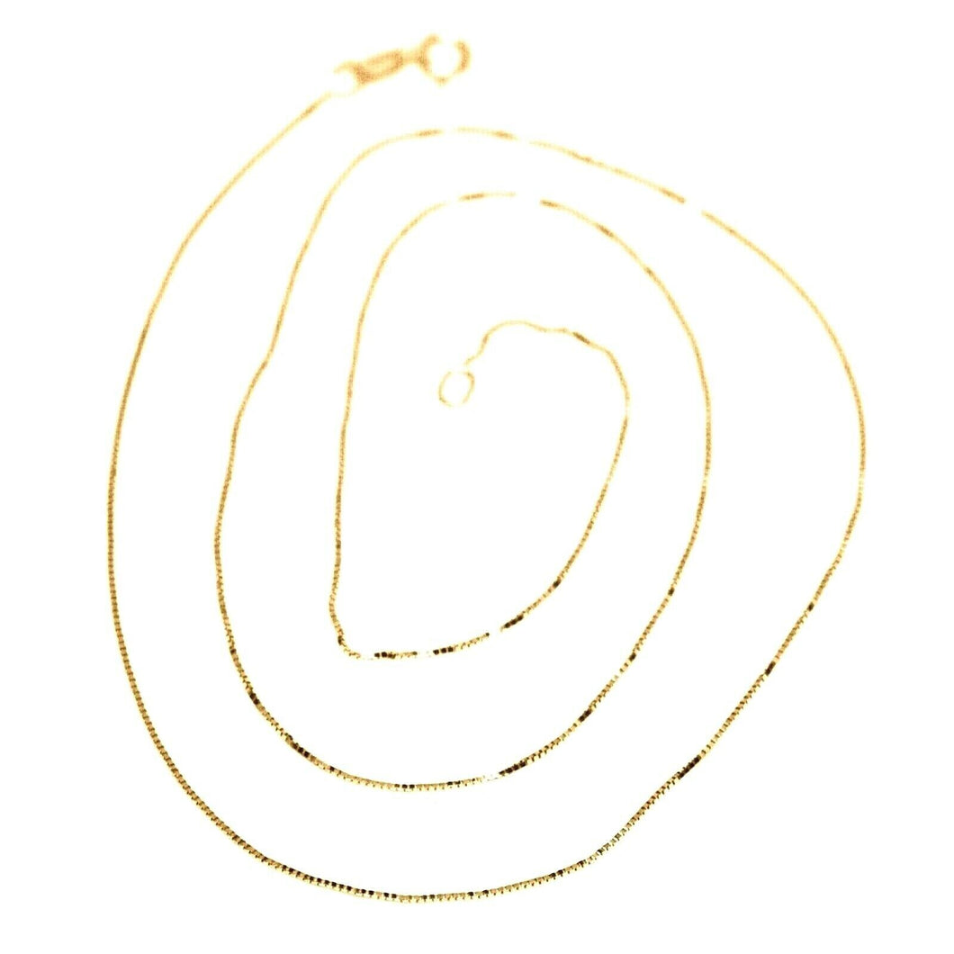 18K YELLOW GOLD CHAIN NECKLACE 0.5 mm MINI VENETIAN LINK 19.68 IN. MADE IN ITALY.