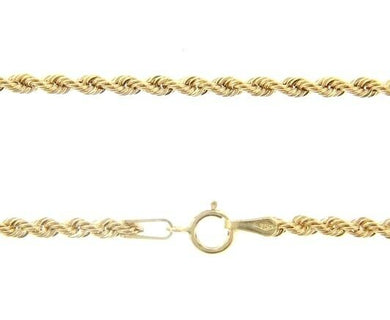 18K YELLOW GOLD CHAIN NECKLACE, BRAID ROPE LINK 17.72 INCHES, MADE IN ITALY.