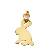 Load image into Gallery viewer, SOLID 9K YELLOW GOLD SMALL 15mm PENDANT RABBIT MADE IN ITALY BY DODO MARIANI.
