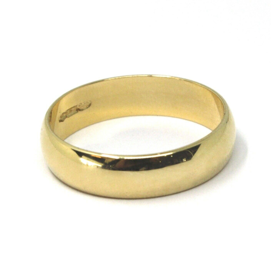 SOLID 18K YELLOW BAND GOLD RING, BIG 5.5 THICKNESS, FLAT, SMOOTH, MADE IN ITALY
