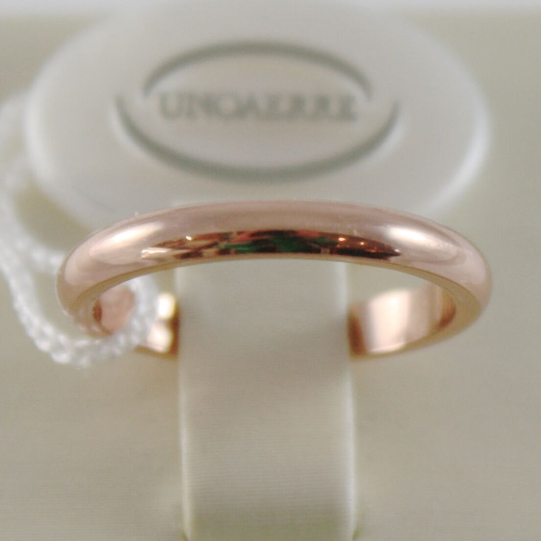 SOLID 18K ROSE GOLD WEDDING BAND UNOAERRE RING 4 GRAMS MARRIAGE MADE IN ITALY.