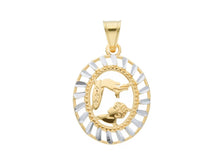 Load image into Gallery viewer, SOLID 18K YELLOW AND WHITE GOLD OVAL MEDAL SYMBOL OF BAPTISM MADE IN ITALY.
