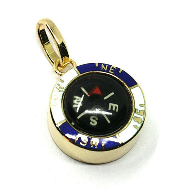 18k yellow gold working compass pendant, diameter 1.4 cm, 0.55