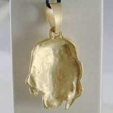 Load image into Gallery viewer, 18K YELLOW GOLD JESUS FACE PENDANT CHARM 45 MM, 1.8 IN, FINELY WORKED ITALY MADE
